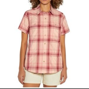 Eddie Bauer Women's Short Sleeve Adventure Shirt Plaid Pattern Small